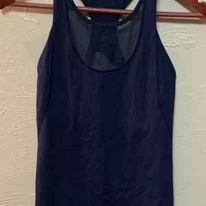 LULULEMON Size 8 Navy Mesh Tank